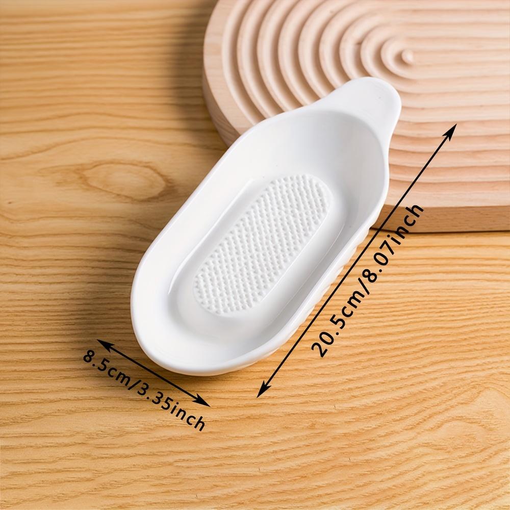 1pc Elegant White Ceramic Manual Grinder with Handle , Handheld Kitchen Tool for Garlic, Ginger, Carrots, and More