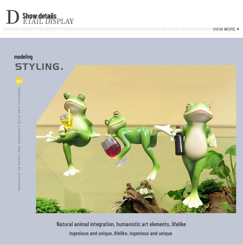 Frog Resin Flower Pot Ornament for Garden & Fish Tank Decor