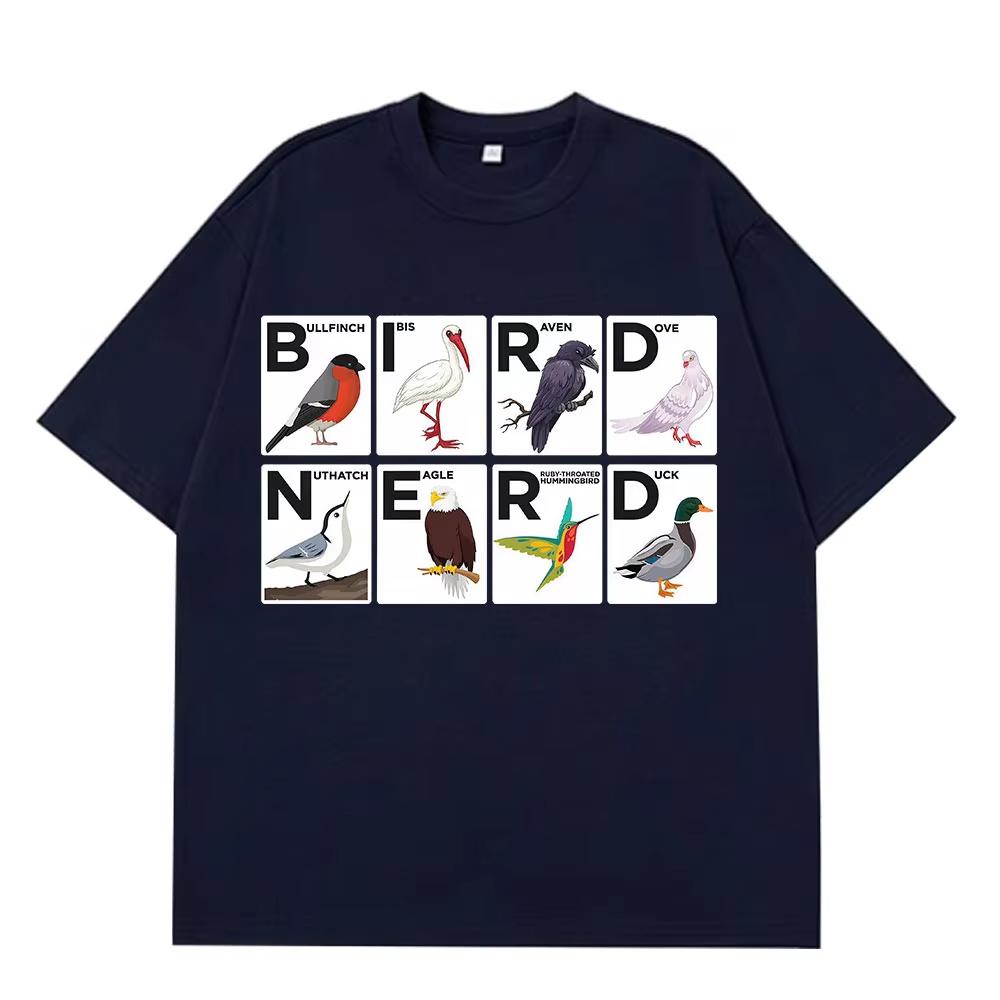 Bird Nerd Watching Vintage Retro Birdwatching Watcher Funny TShirt Men Women Harajuku Casual pure Cotton Tshirts Fashion Top