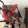 Baby Stroller Rain Cover Transparent Adjustable Shockproof Windproof Cover for Stroller Black