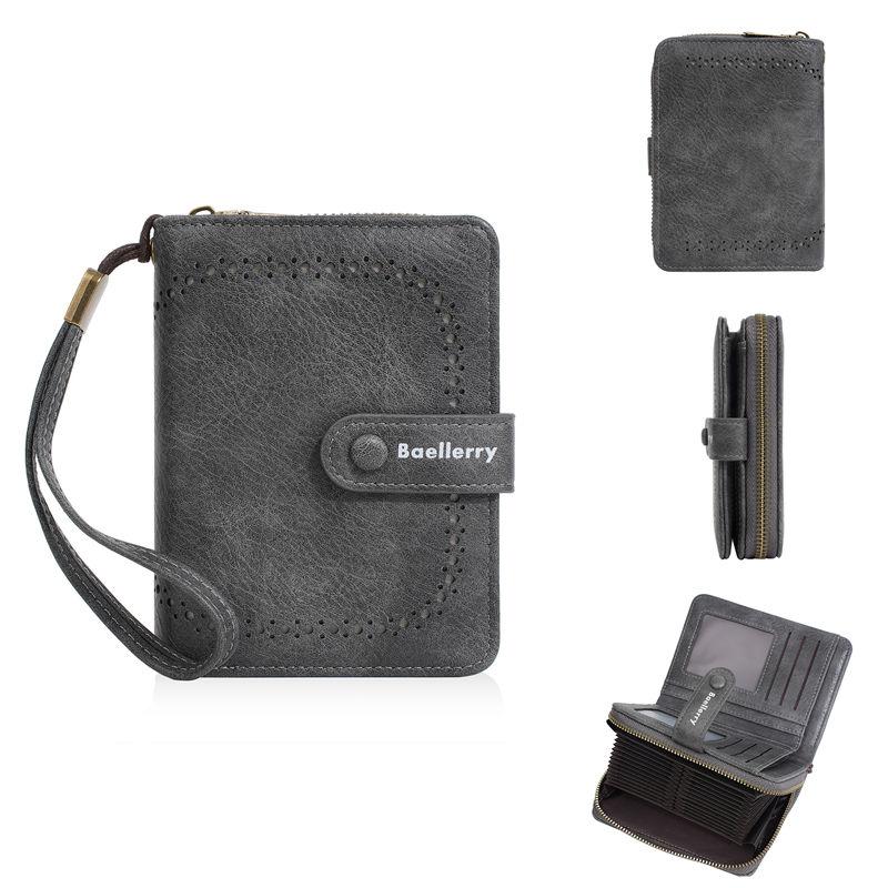 Baellerry RFID Anti Theft Protection Zipper Card Holder for Women Ladies Fashion Money Packs PU Leather Purse Wallets