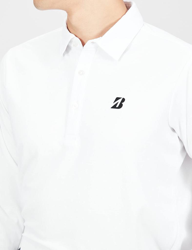BRIDGESTONE Golf Men's White Golf Shirt, Size 3L