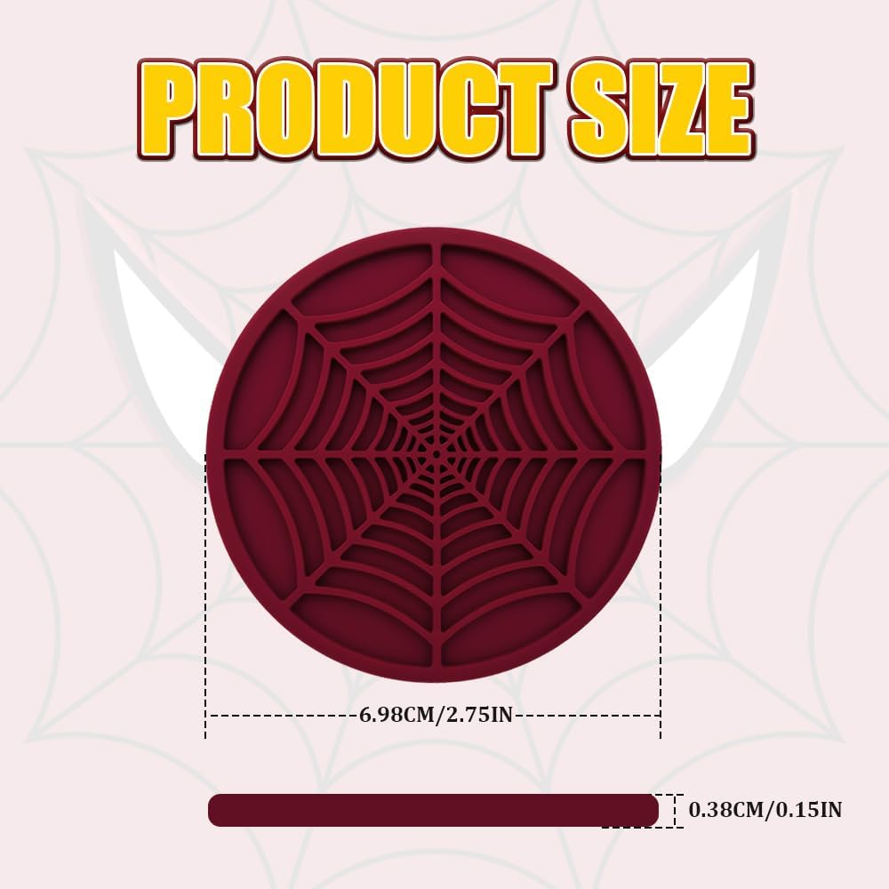 4PCS Car Cup Holder Coaster, Car Cup Insert, 2.75 inch Silicone Anti Slip Spider Web Auto Coaster, Automotive Interior Accessories Car Drink Coasters