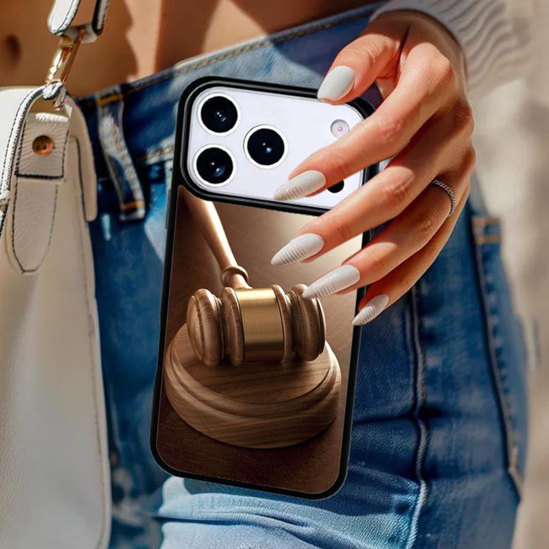 Gavel Law Judge Justice Phone Case For iPhone 17 Air 14 15 13 12 Max Cover For Apple 14 15 16 16e 11 Pro Max Plus Coque