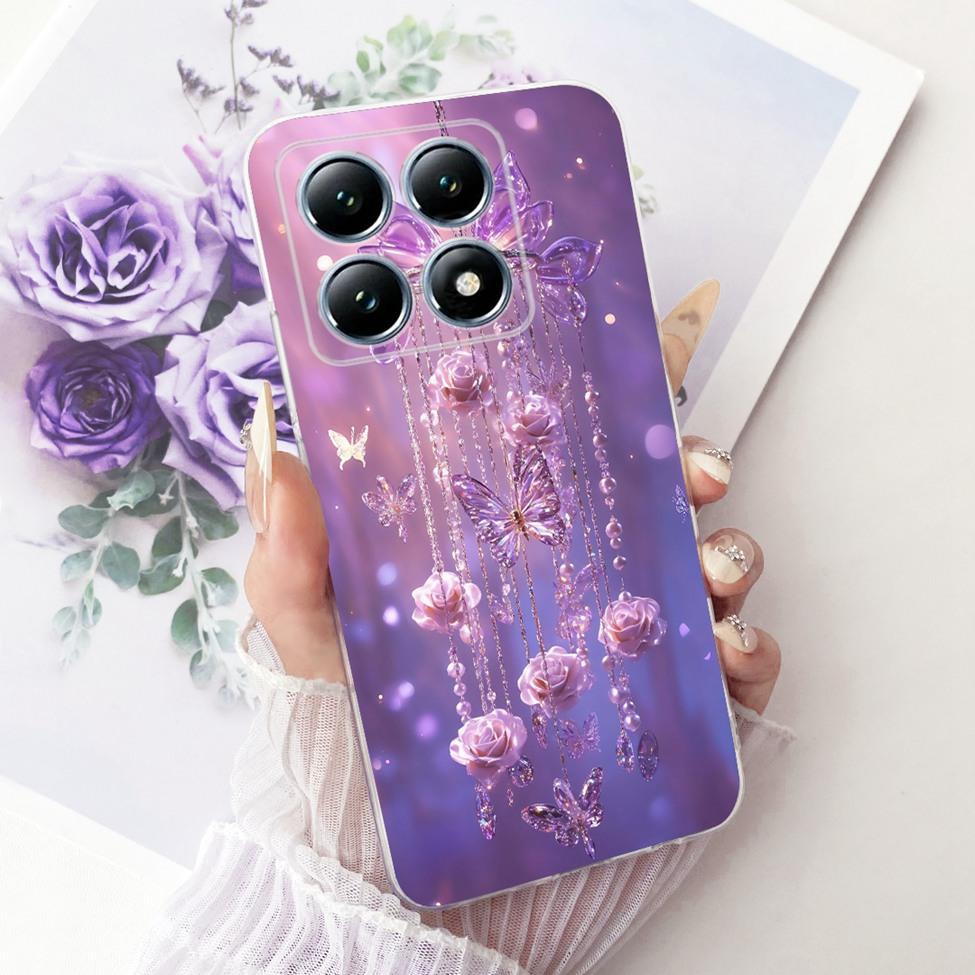 Transparent Casing For Xiaomi 14T Pro Case Cute Cat Luxury Fashion Butterfly Funny Cool Painted Cover 2407FPN8EG