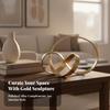 Metal Geometric Decorative Sculpture Small Intertwined Loop Band Round