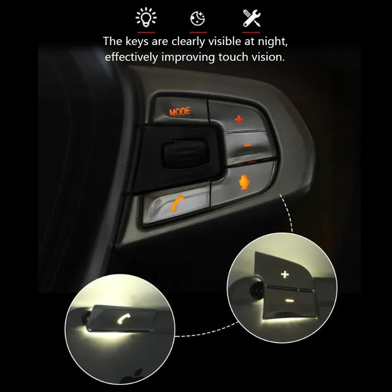 Chrome Car Steering Wheel Switch Button Cover Trim For BMW 5 X3 G30 G38 G01 2018- Interior Inner Auto Para Sticker Carro Set