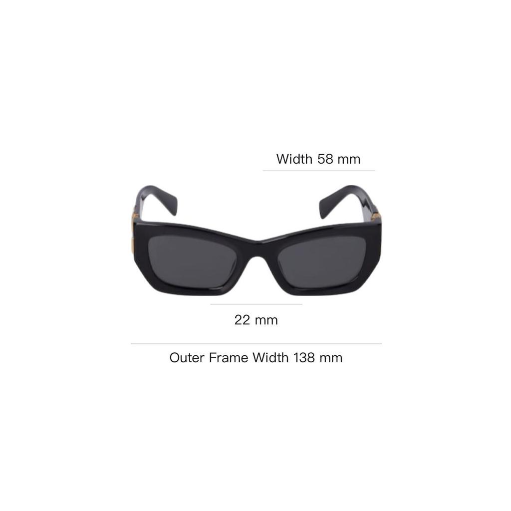 Miu Miu Full Frame Detail Acetate Square Sunglasses Women sunglasses Black 76I-XEV005