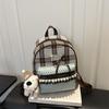 Women S College Style Plaid Handheld Backpack Summer Lightweight