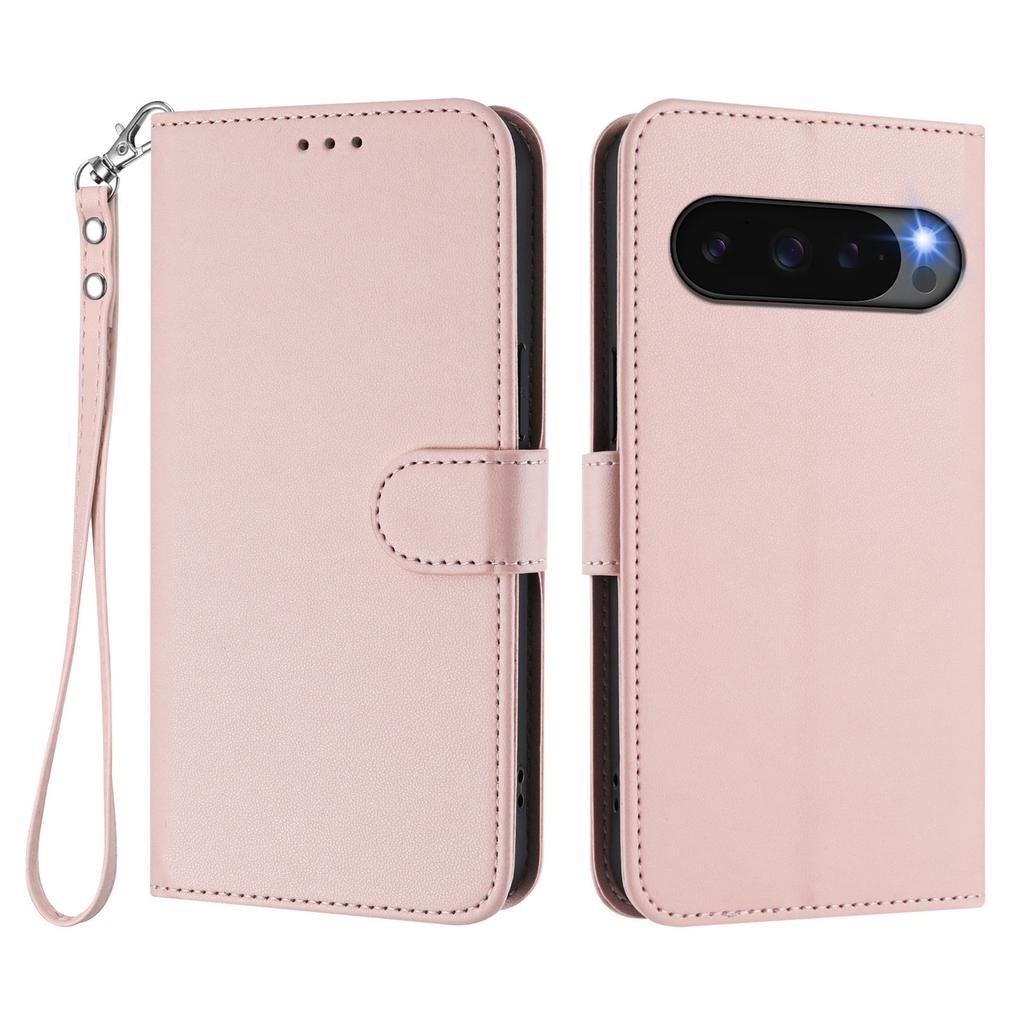 For Google Pixel 10 Pro/Google Pixel 9/Google Pixel 9 Pro/Google Pixel 10 Leather Case Wallet Stand Phone Cover with Wrist Strap