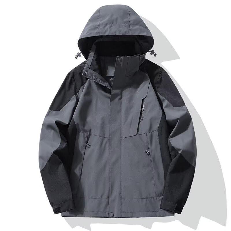 Unisex Hooded Windproof Waterproof Jacket Outdoor Sportswear Casual Loose Fit
