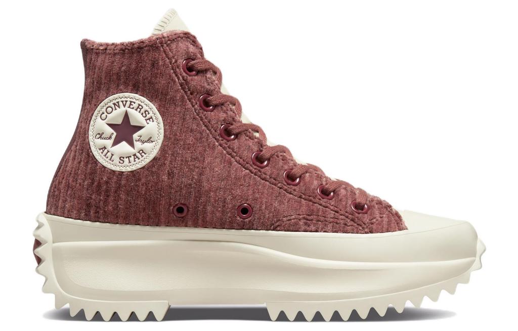 Converse Run Star Hike Platform Hi Striped Knit Dark Wine