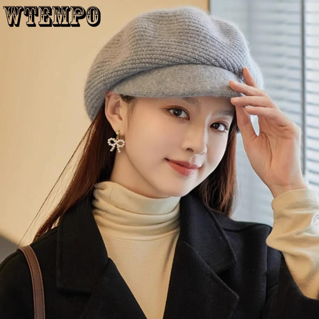WTEMPO Women's Winter Baseball Caps Fleece Thickened New Warm Ear-protecting Cycling Knitted Woolen Caps Beret for Women