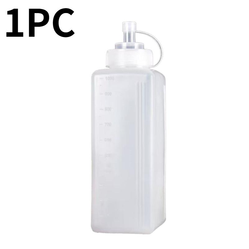 

1000ML Squeeze Sauce Bottle and Lid Large Caliber Plastic Squeeze Jam Bottle Condiment Dispenser Kitchen Dustproof Seasoning Jar