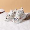 Winter Children Snow Boots For Girls Leather Flower Warm Plush Toddler Kids Shoes Non-slip  Cotton Kids Boots