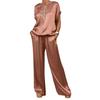 1 Set Women T-shirt Pants Suit Casual Summer Solid Color