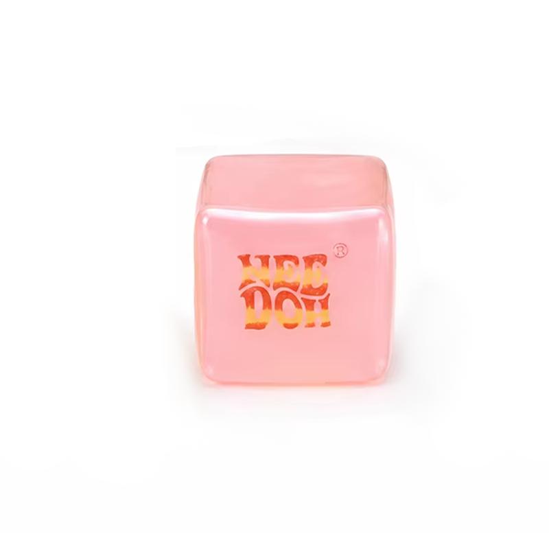 Needoh Glow-In-The-Dark Ice Cube Squeeze Toy, Slow Rebound Sensory Decompression Toy, Helps