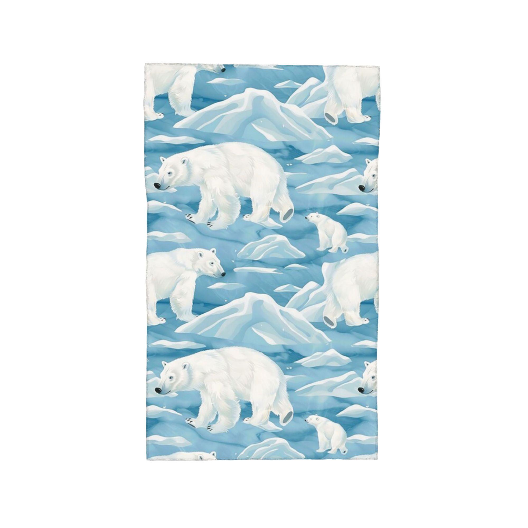 

Polar bear mother and cub Soft Face Towel Quick Dry Pool Bath Cotton Towels Breathable W40*H60(CM)