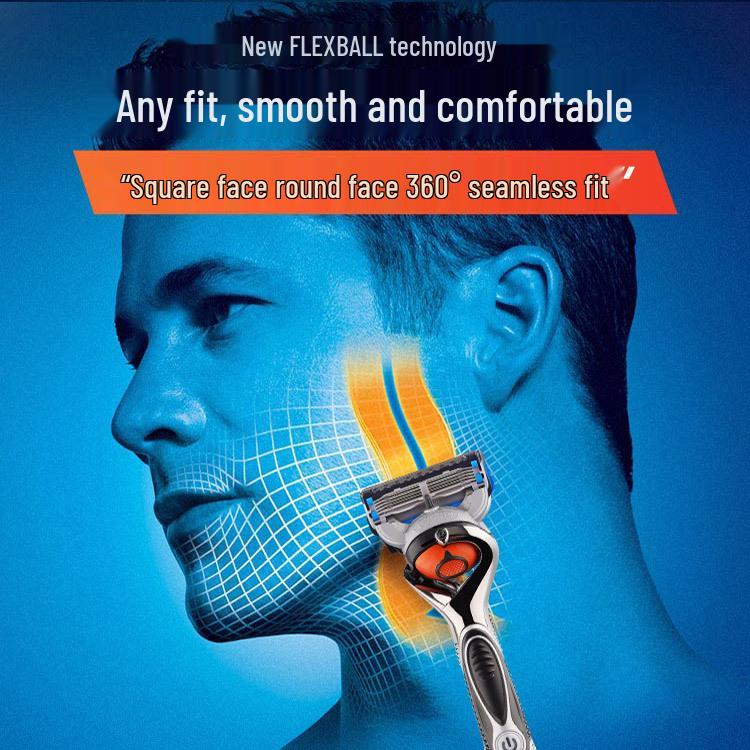 High-Quality Five-Layer Blade Men's Manual Razor - Universal Fit Gillette Head