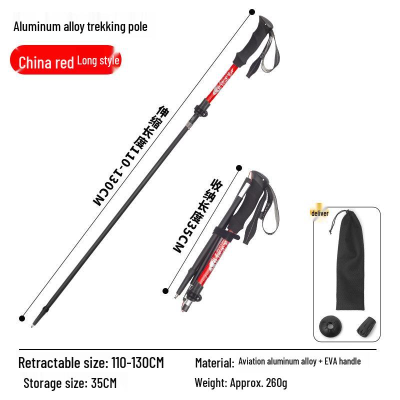 Professional Ultra-light Telescopic Aluminum Trekking Pole for Outdoor Hiking