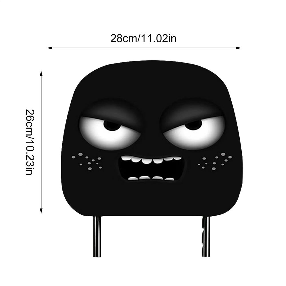 Headrest Covers For Cars 2 Pieces Funny Halloween Head Rest Covers With Big Eyes Seasonal Decor For Fall Holiday Trip Travel