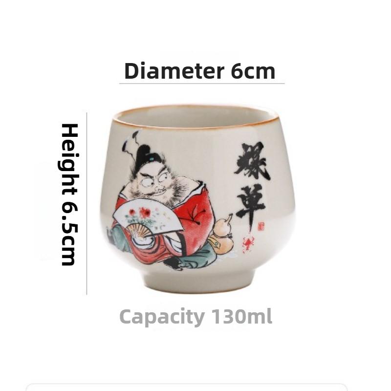 1PC Ru Kiln Zhong Kui Master Cup Ceramic Huang Ru Open Film Can Raise Single Cup Kung Fu Tea Set Tea Tasting Cup Tea Bowl Gifts