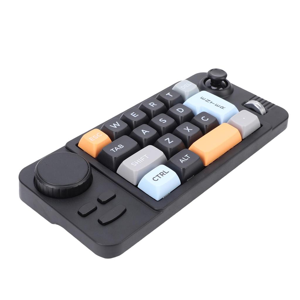 Wired USB C Keypad One Handed Macro Mechanical Keyboard 19 Programmable Keys RGB LED Backlit with Knob Roller Joystick