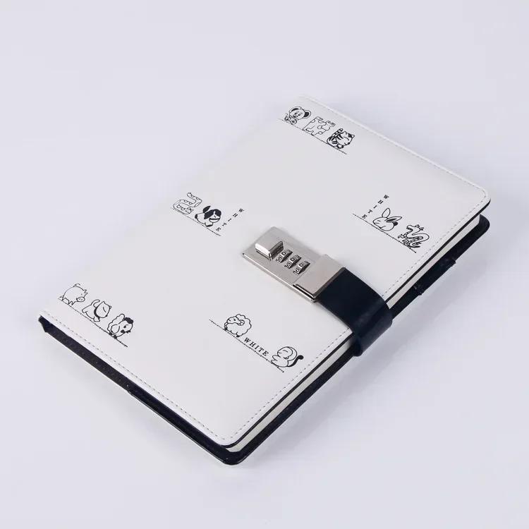 Lock Diary Faux Leather PU Password Book Business Notepad Constellation Notebook Pupil Cute Cartoon Writing Pads Stationery