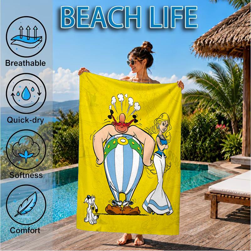 Asterix Friends Beach Towel, Microfiber Beach Towel, Perfect For Pool, Beach, Travel, Home Decor Beach Party Fan Gifts