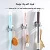 YIXI Wall-Mounted Mop Holder with Hooks