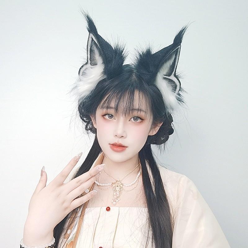 Cosplay Wolf Ear Headband Halloween Costume Party Anime Convention Sweet Gothic Animal Ears Accessory
