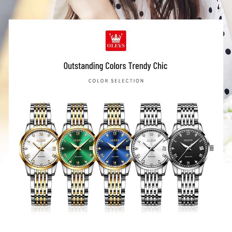 Oulishi Ladies' Automatic Diamond Roman Numeral Watch