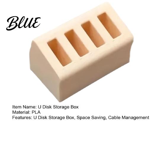 Desktop Storage Case U Disk Box with 4 Divided Compartments Space Saving