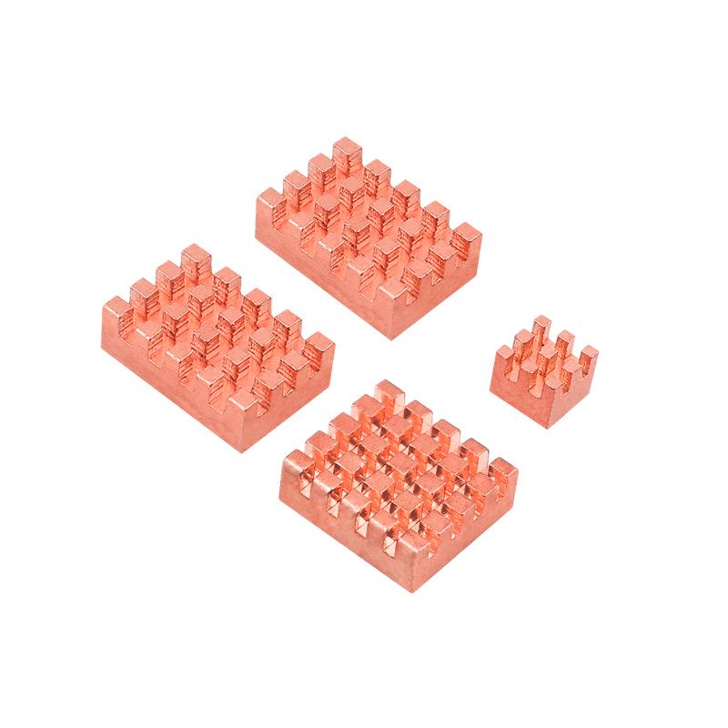 Raspberry Pi 5 Copper Heatsink & Radiator Set, 4-Pack with Adhesive Cooling