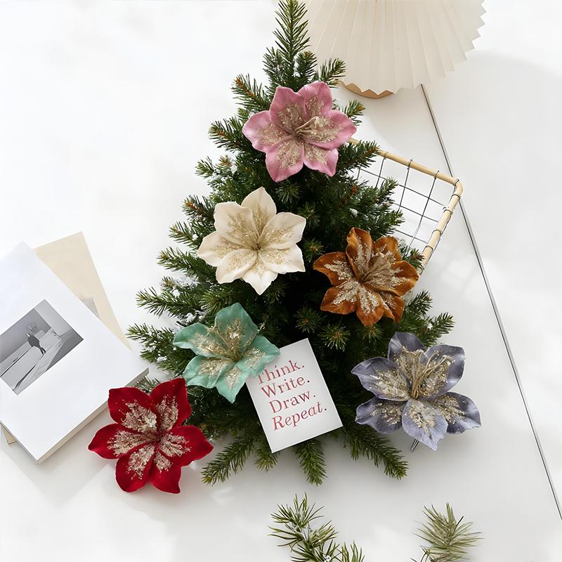 1 Stück Samt DIY Stoff Festival Simulierte Lilienblume Neujahrsdekoration Festival Weihnachten Hochzeitsanhänger