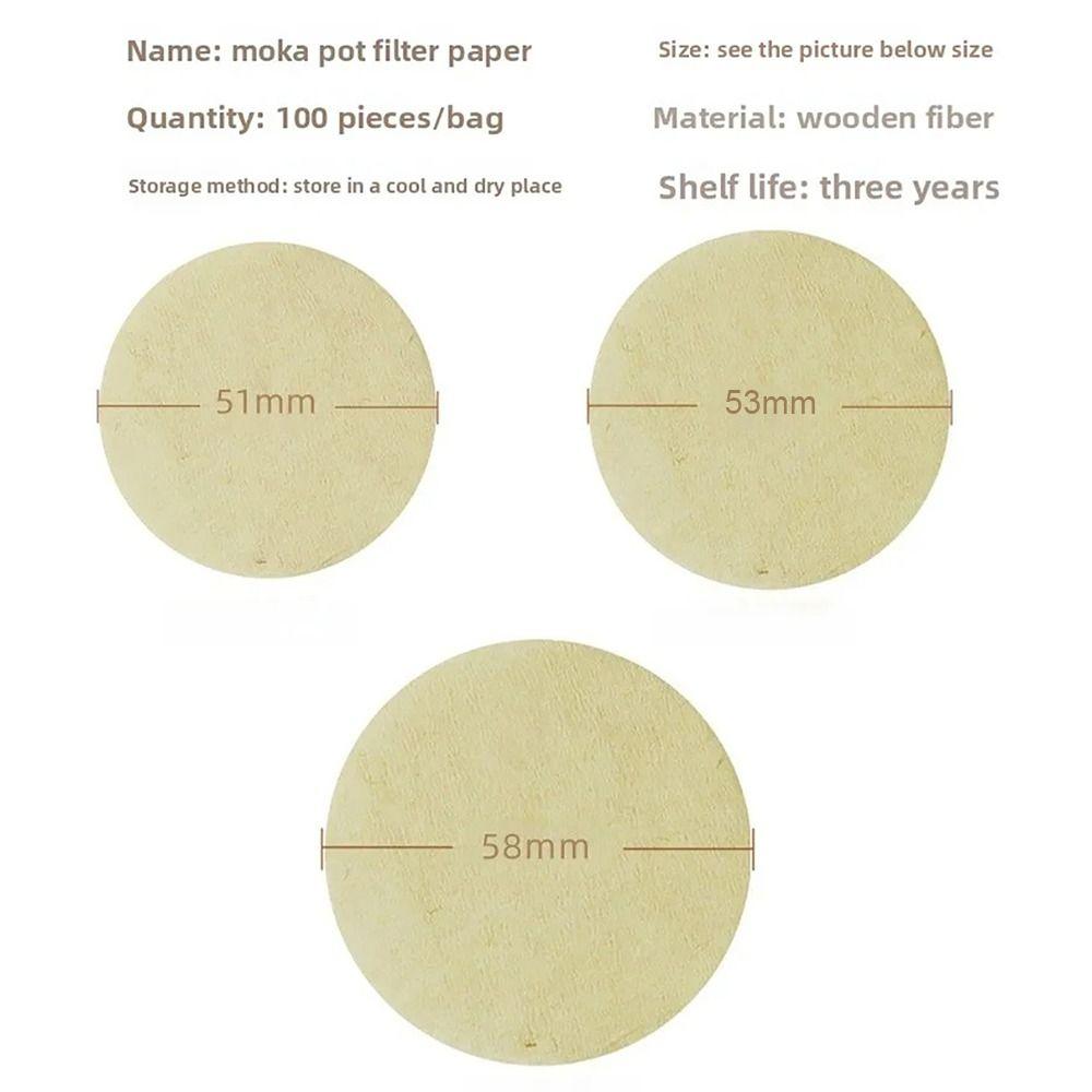 100Pcs 51/53/58mm Coffee Filter Paper Round Disposable Water Filter Papers Universal Espresso Portafilter Accessories