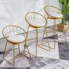 Nordic Iron Art High Back Metal Bar Chair - Stylish and Simple Design.