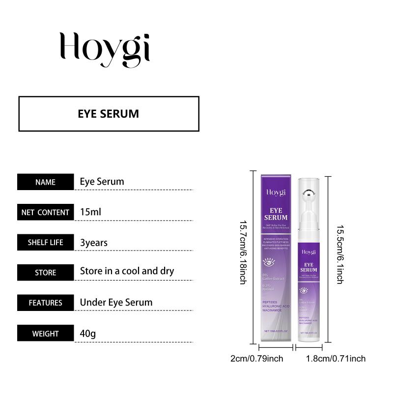 Powerful Eye Serum Hyaluronic Acid Hydrate Moisturize Reduce Puffiness Remove Dark Circles Restore Youthful Appearance