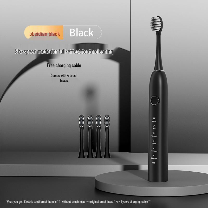 Enhanced Rechargeable Electric Toothbrush: Six-Speed Adult Couple Set with Travel-Friendly Soft Bristle Design