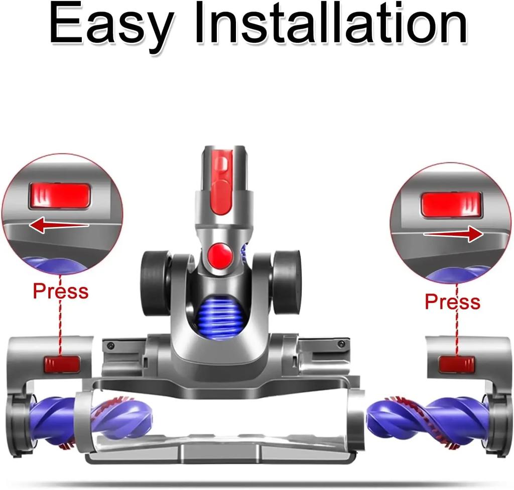For Dyson Handheld Vacuum Cleaner Electric Large Floor Brush V7V8V10V11V15 Soft Velvet Floor Brush Roller Brush Double Turbine