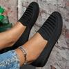 Elastic Knitting Flats Slip On Shoes for Women  Summer Breathable Soft Loafers Woman Lightweight Casual Shoes Mom Moccasins