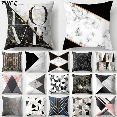 Złota geometryczna marmurowa sofa Dekoracyjna poszewka na poduszkę Poszewka na poduszkę Poliester 45*45 Rzuć poduszkę Home Decor Poszewka na poduszkę