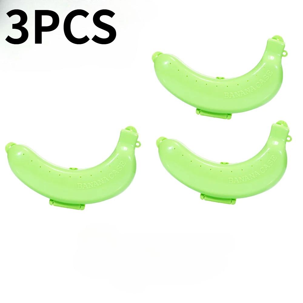 3 Stück tragbare Bananenaufbewahrungsbox für Outdoor-Reisen, süße Bananenbox, Schutzhülle, Reise, Schüler, Mittagessen, Obstaufbewahrungsbox, Halter