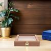Small Sapele Wooden Storage Box Square Natural Wood Transparent Display Jewelry Organizer Dry Flower Keepsake Butterfly Specimen
