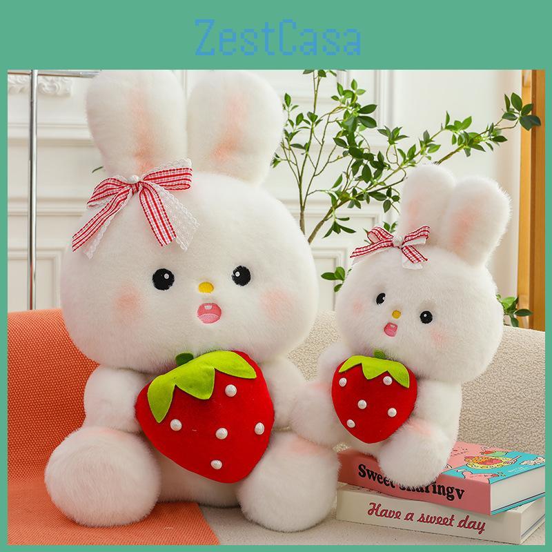 Strawberry Adorable Bunny Plush Toy Cute Ornaments And Pillow Gift For Girls