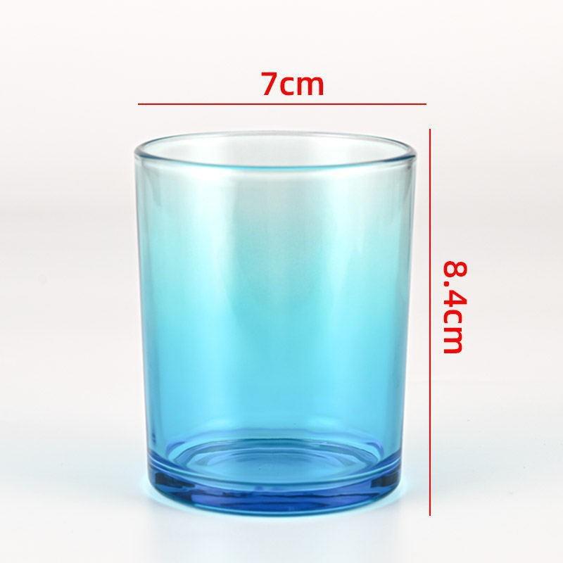 Colored Glass Aroma Candle Jar with Lid