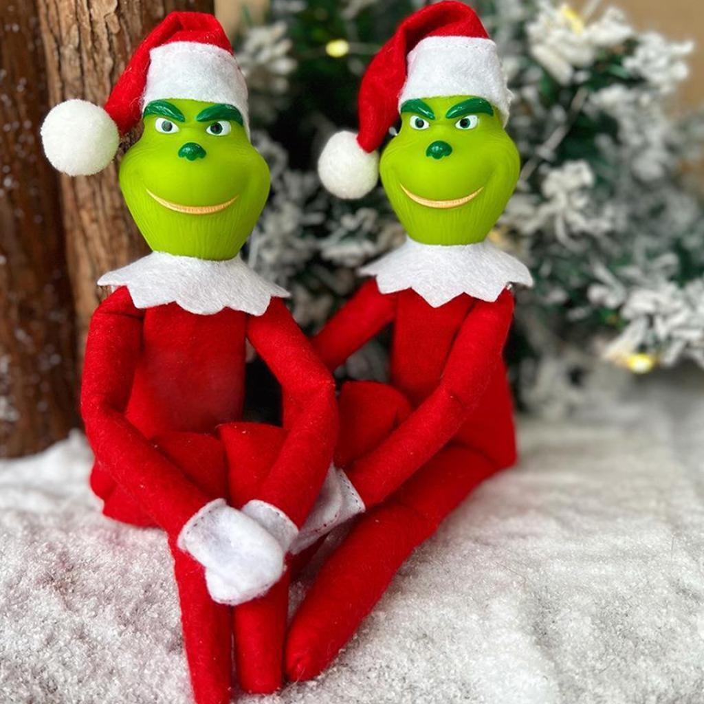 32cm Christmas Elf Doll New Bookshelf Fairy Doll Handmade Funny Monster Plush Toy with Long Leg Christmas Gifts Room Decorations