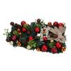 Xmas Swag Creative Artificial Spruce Xmas Teardrop Wreath with Pine Cones Balls Bow for Door Window Display Arrangement