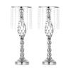 T02C!2 Pcs Crystal Flower Stand Wedding Centerpieces For Tables, Tabletop Metal Flower Vase For Wedding Party Dinner Event