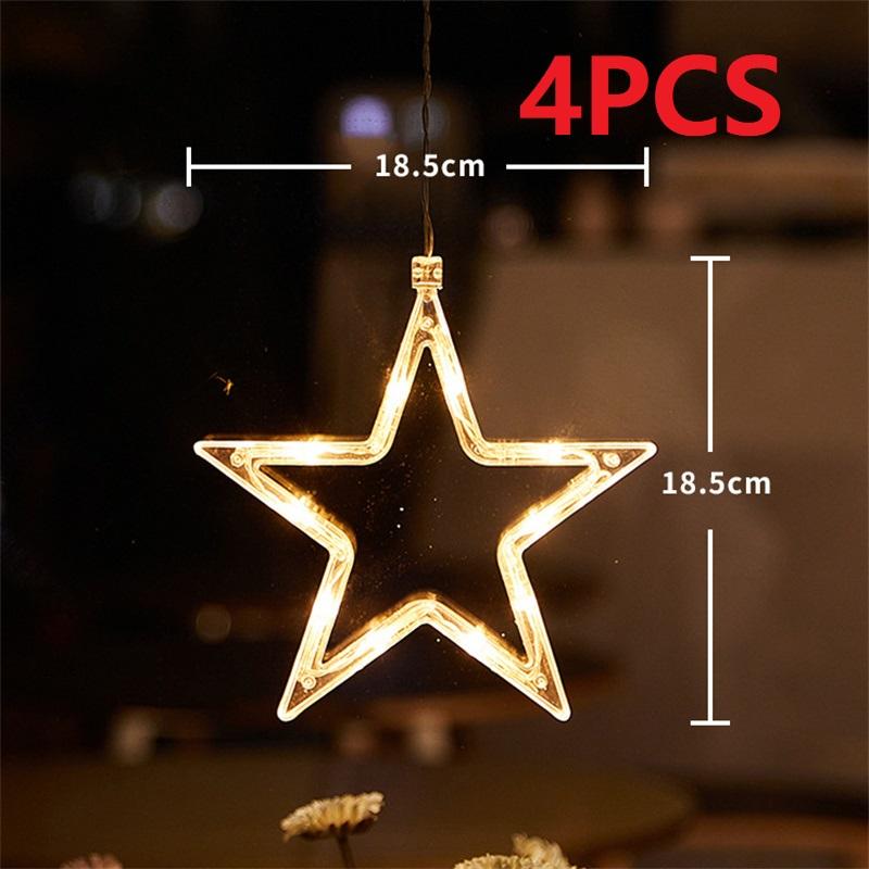 Christmas LED Light Snowflake Santa Hanging Sucker Lamp Window Ornaments Decoration for Home Xmas Navidad 2025 New Year Decor